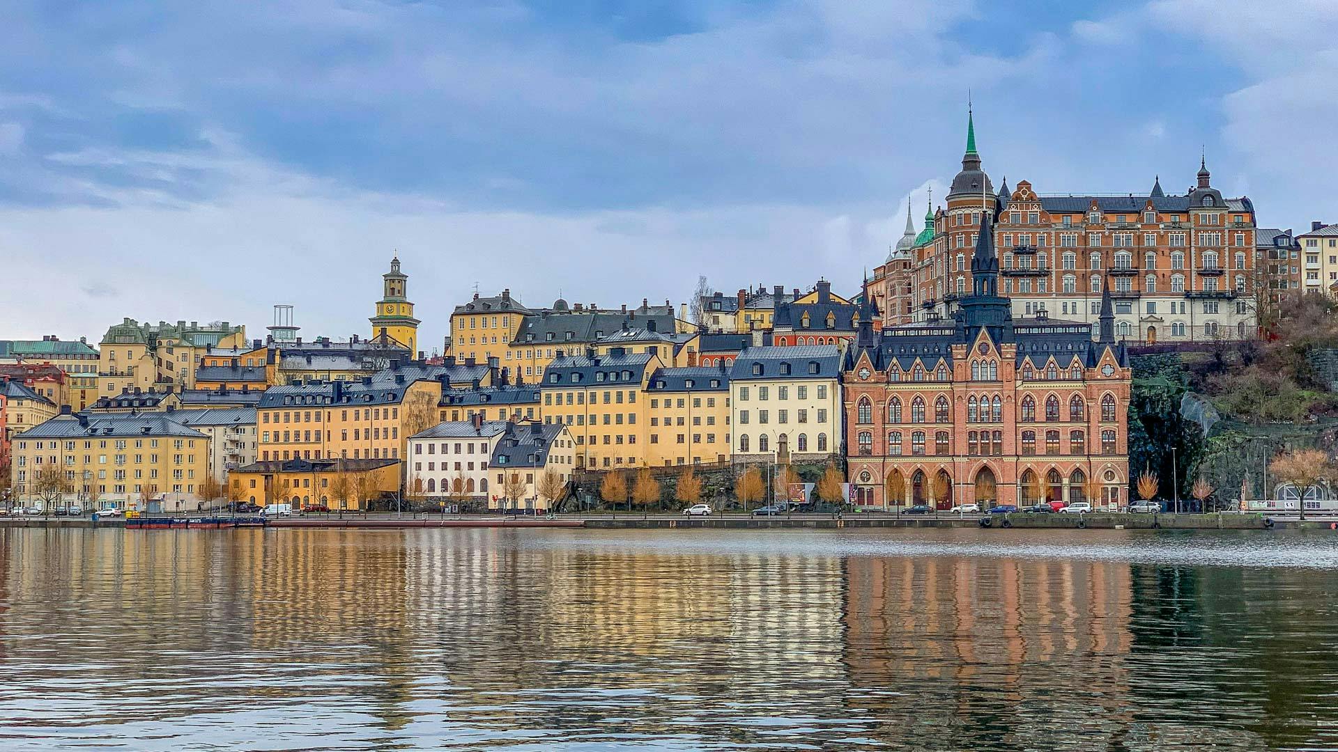 Picture taken from the sea lokking in on Gamla Stan in Stockholm